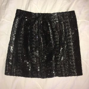 Express black and silver sequin skirt
